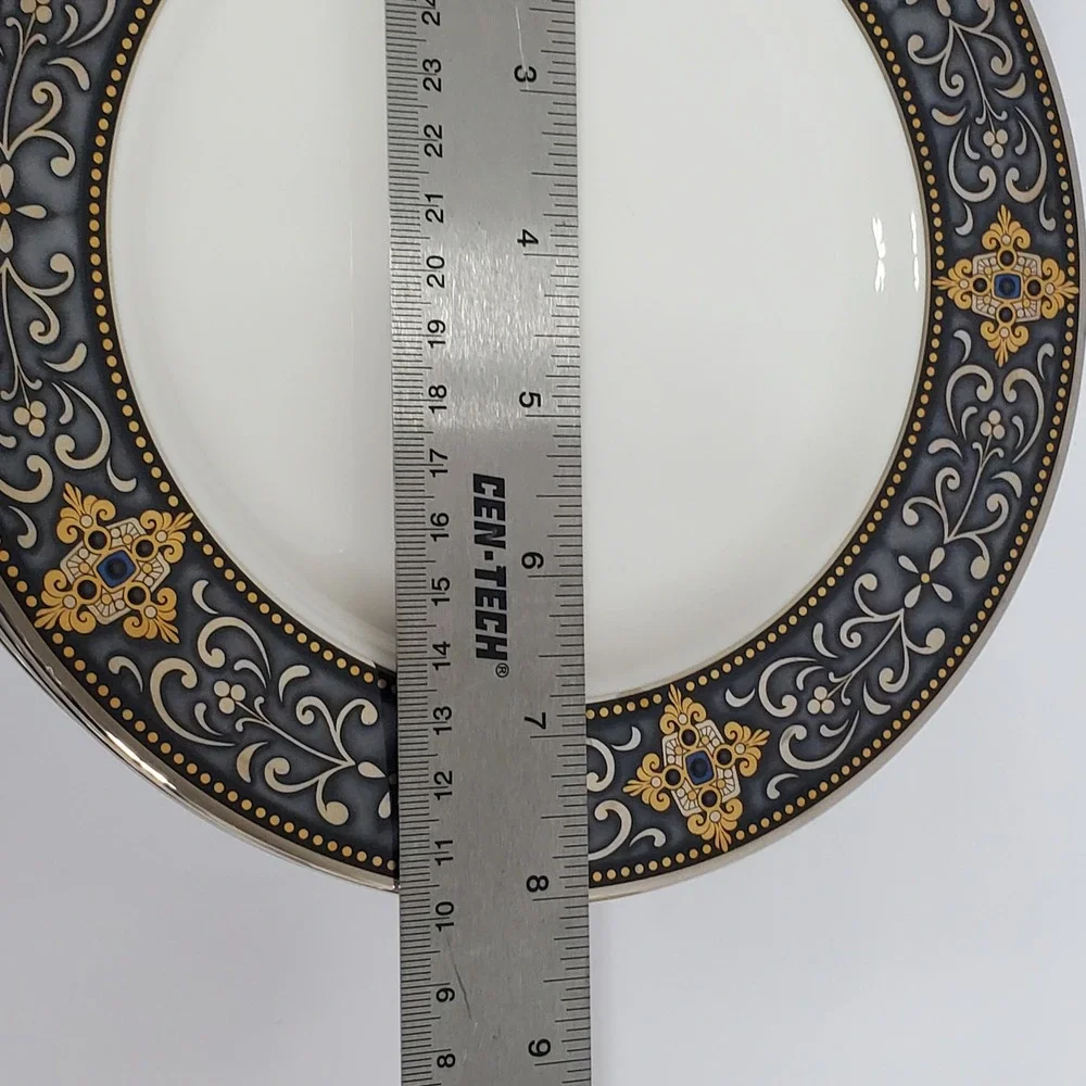 Lenox Vintage Jewel Salad Plates Set of 5 White  Gold  Fine China